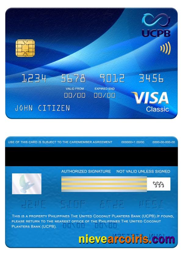 Philippines The United Coconut Planters Bank (UCPB) visa classic card